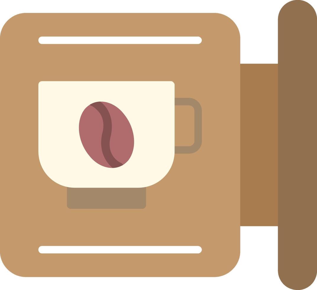 café señalización plano icono vector