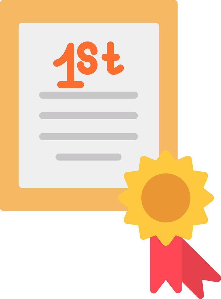 Certificate Flat Icon vector