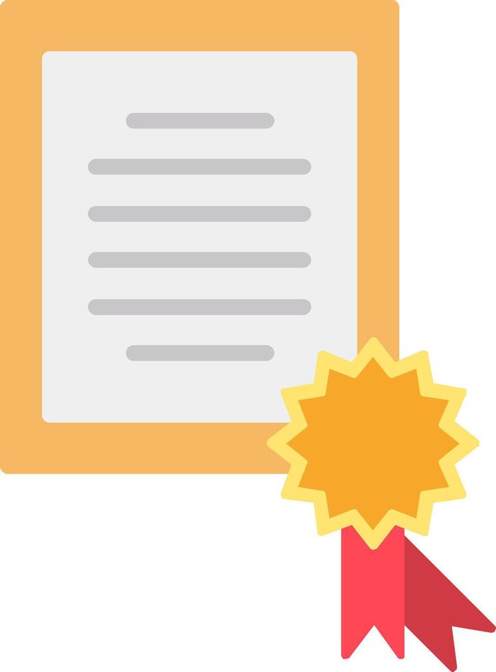 Certificate Flat Icon vector