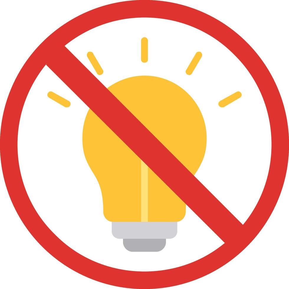 No luces plano icono vector