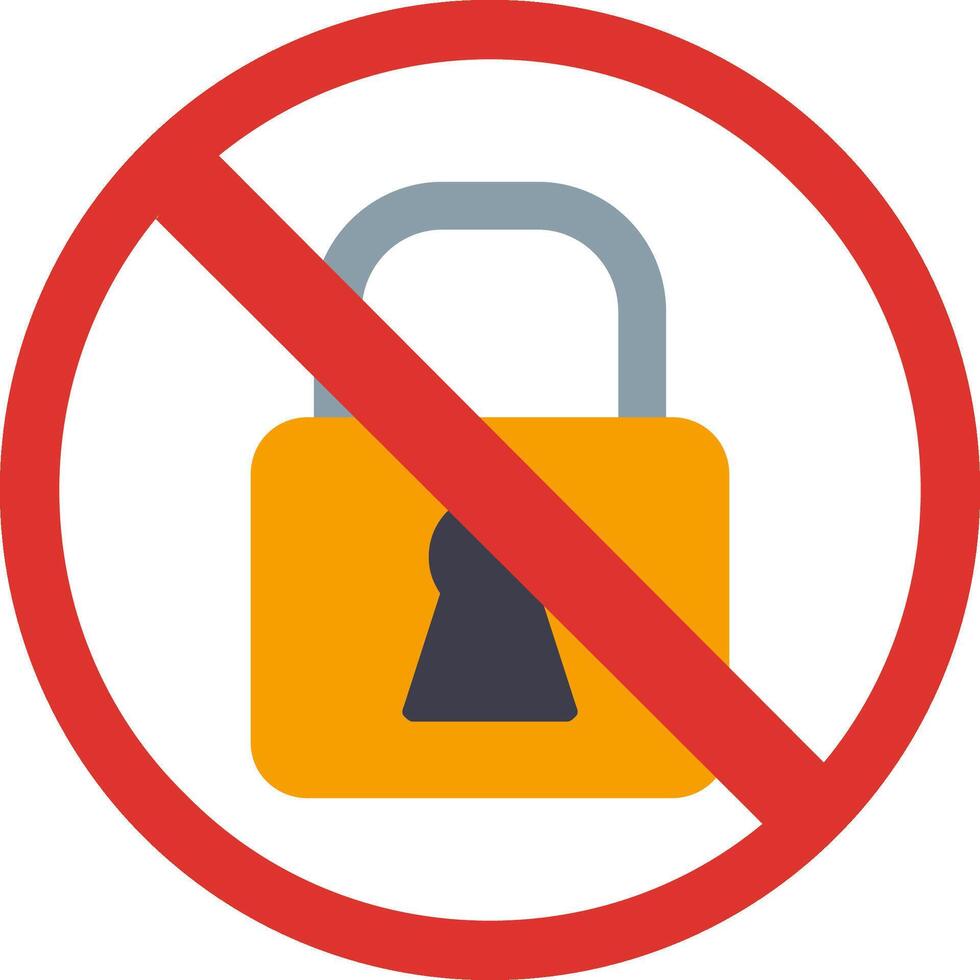 prohibido firmar plano icono vector