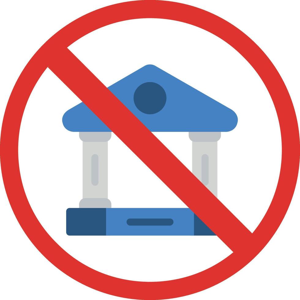 prohibido firmar plano icono vector