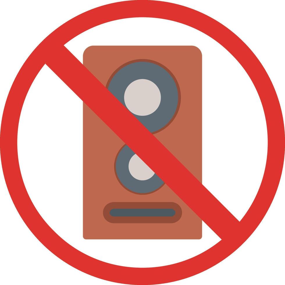 No altavoz plano icono vector