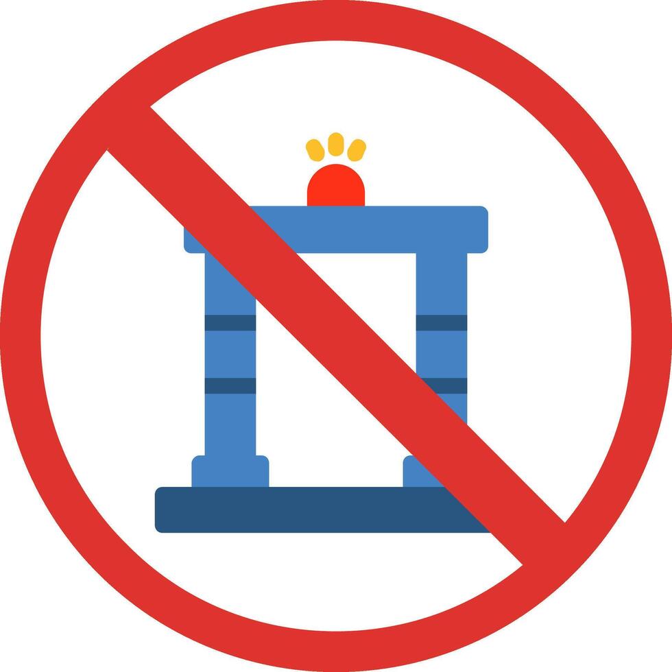 prohibido firmar plano icono vector