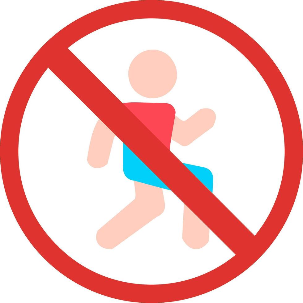 prohibido firmar plano icono vector