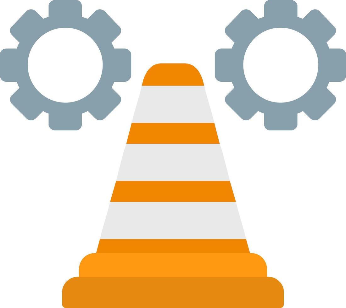 Traffic Cone Flat Icon vector