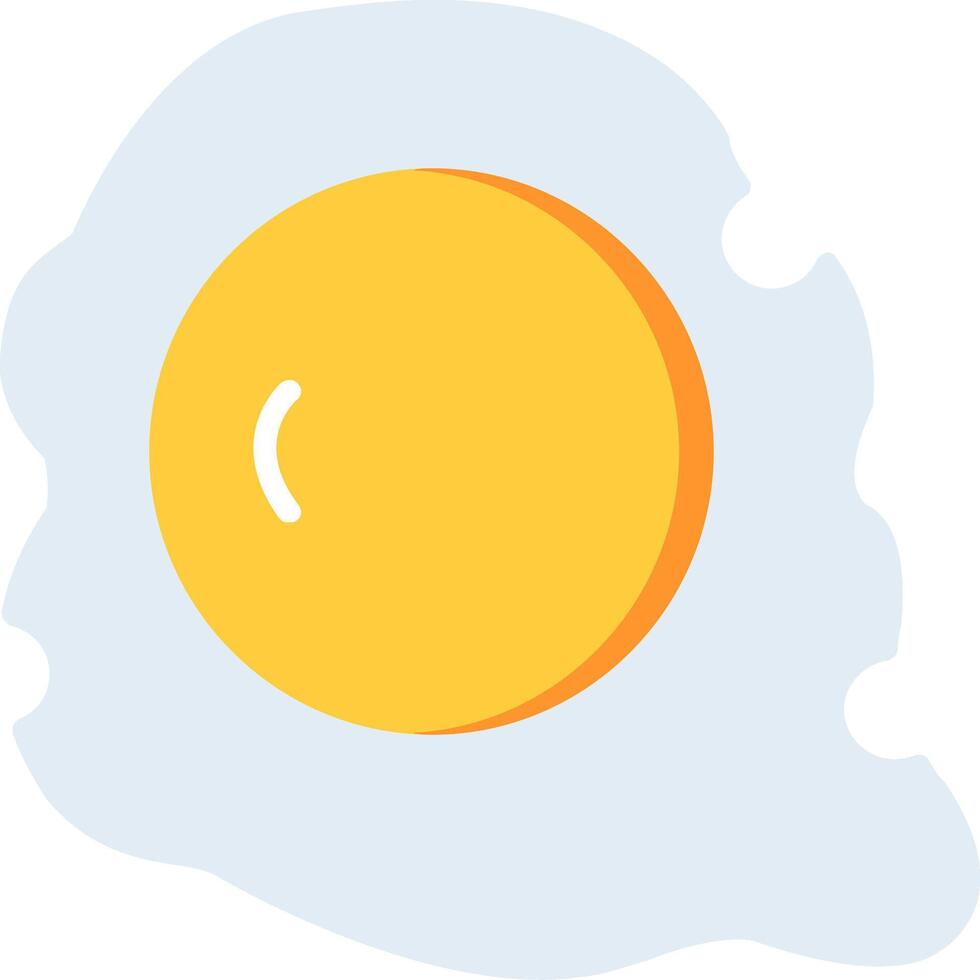 Fried Egg Flat Icon vector