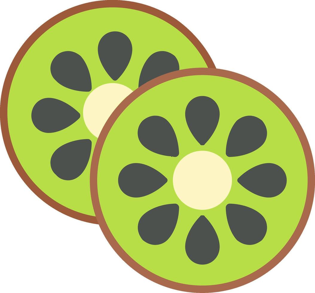 icono plano de kiwi vector