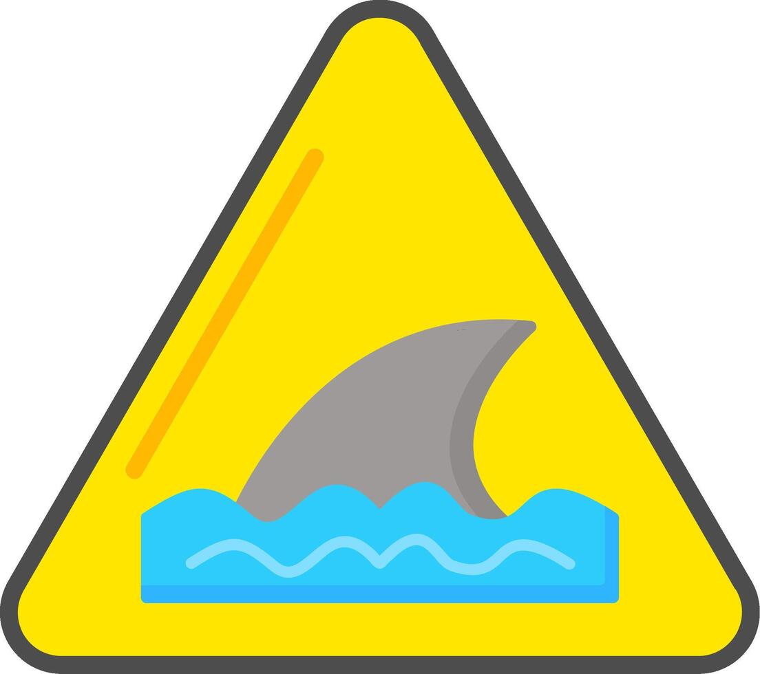 Warning Sign Flat Icon vector