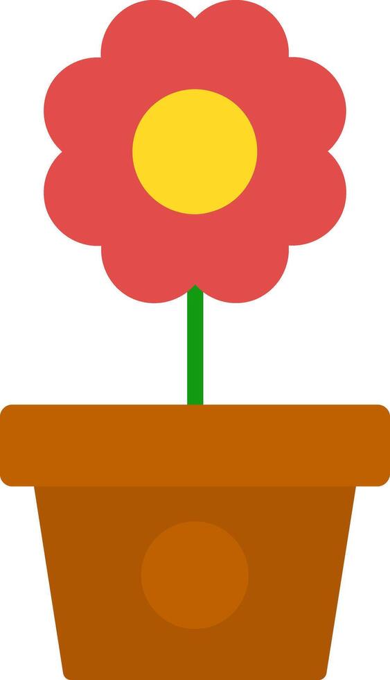 Flower Pot Flat Icon vector