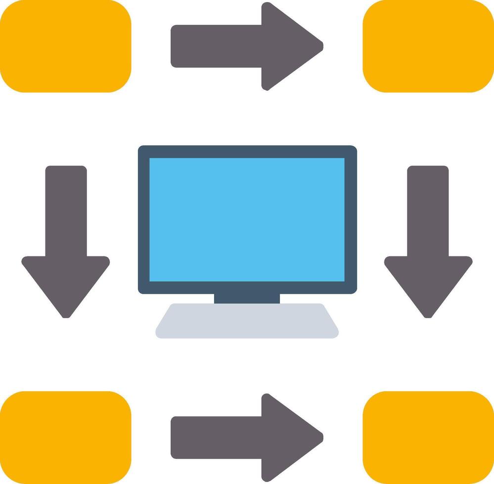 Workflow Flat Icon vector