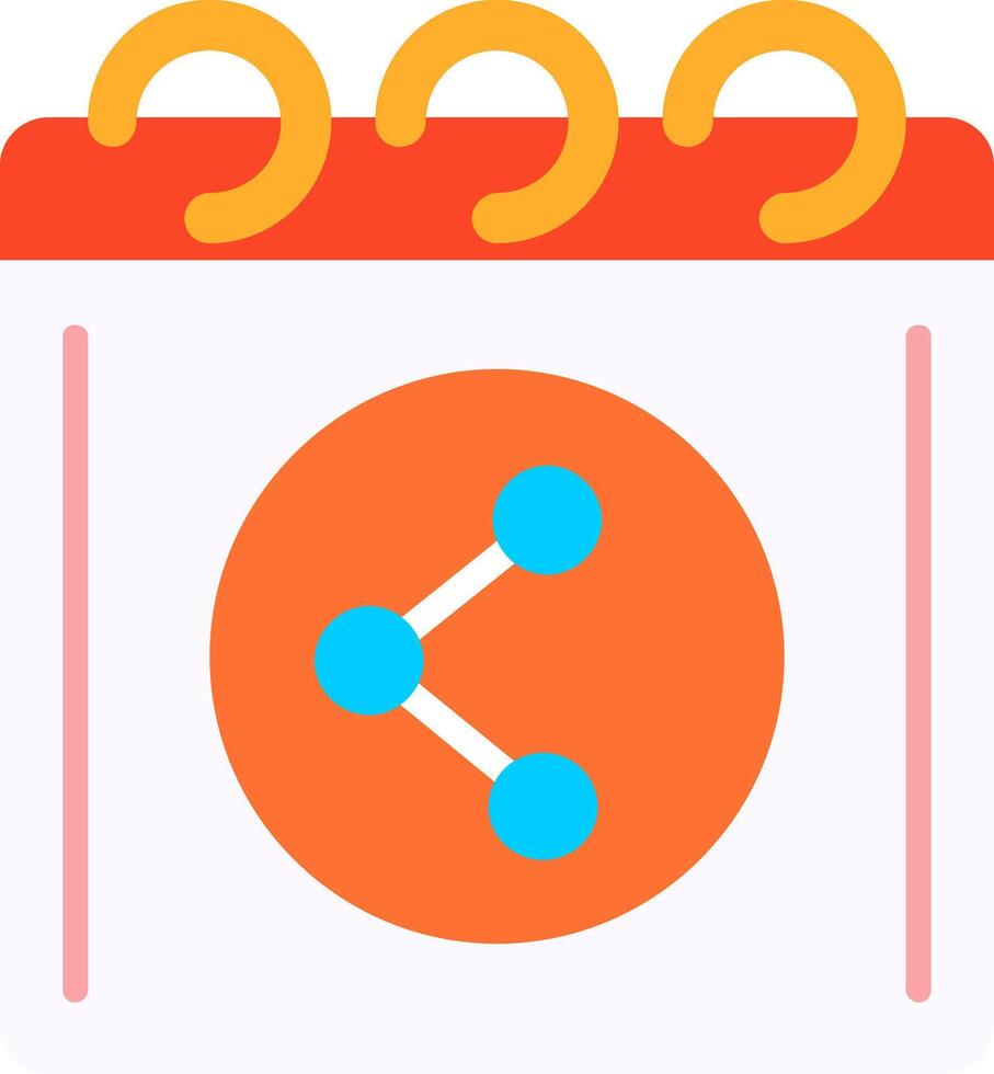 Shared Calender Flat Icon vector