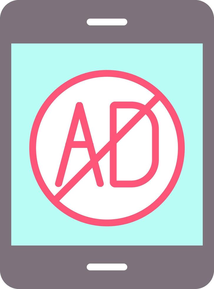 Ad Blocker Flat Icon vector