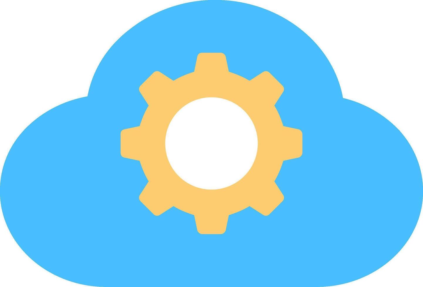Cloud Settings Flat Icon vector