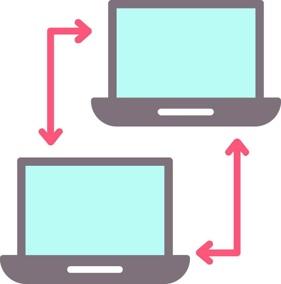 icono plano de redes informáticas vector