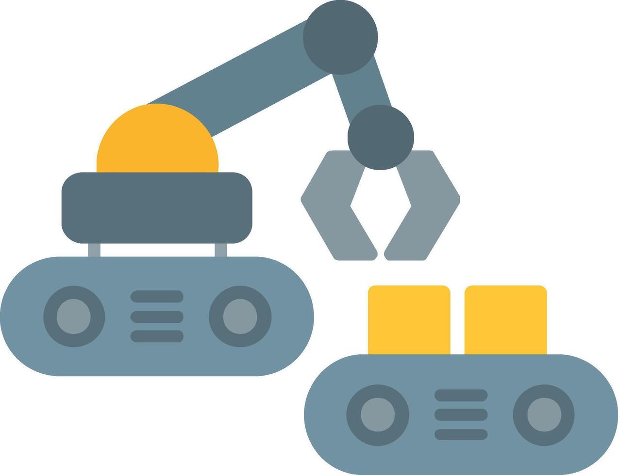 Robotic Produce Sorting Flat Icon vector