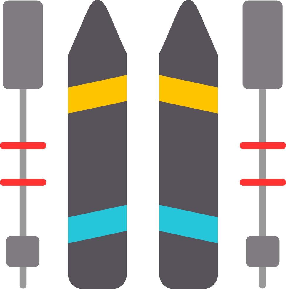 Skiing Flat Icon vector