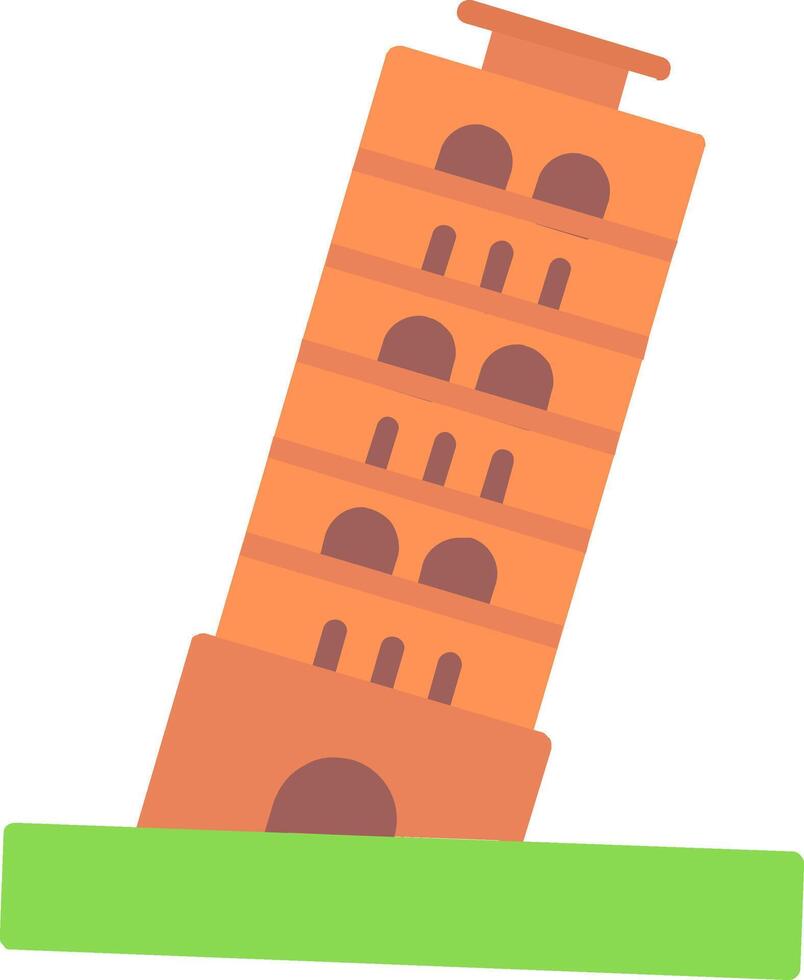 Pisa Tower Flat Icon vector