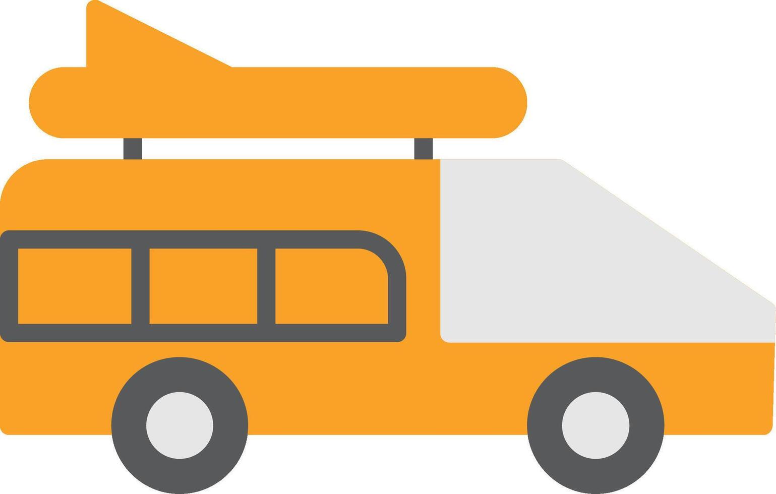 Camper Van Flat Icon vector