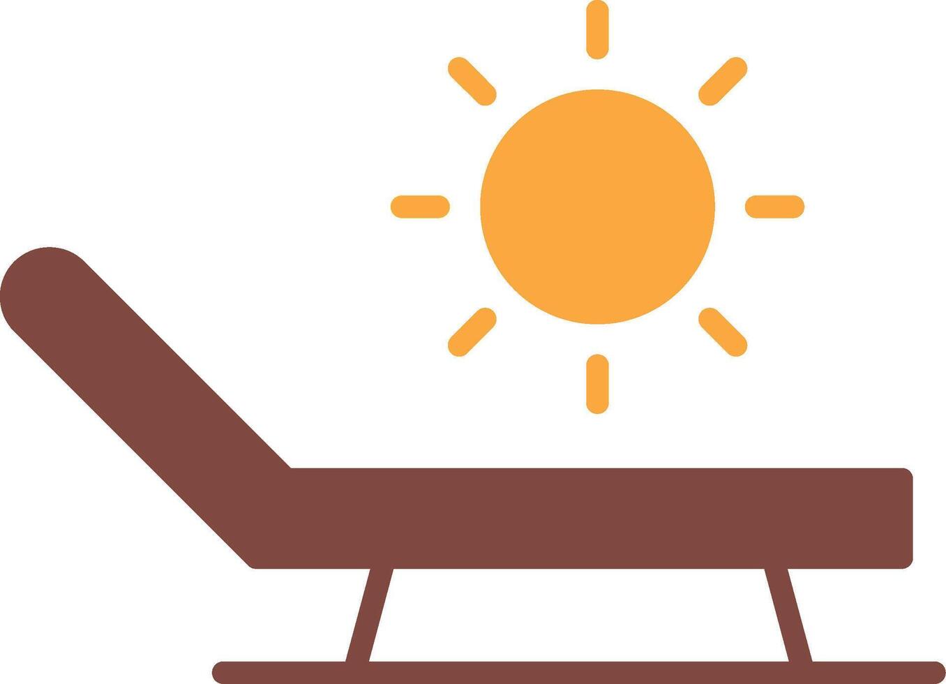 Sunbathing Flat Icon vector