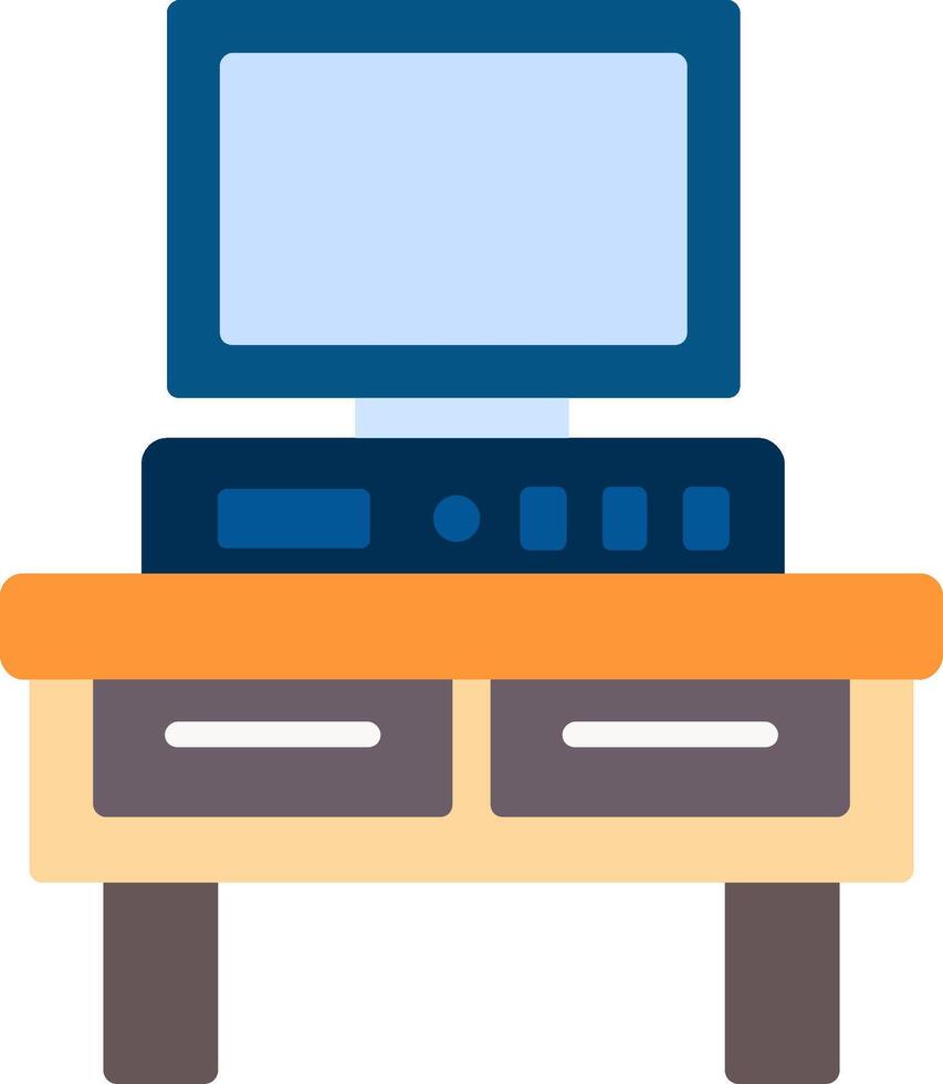 Computer Desk Flat Icon vector