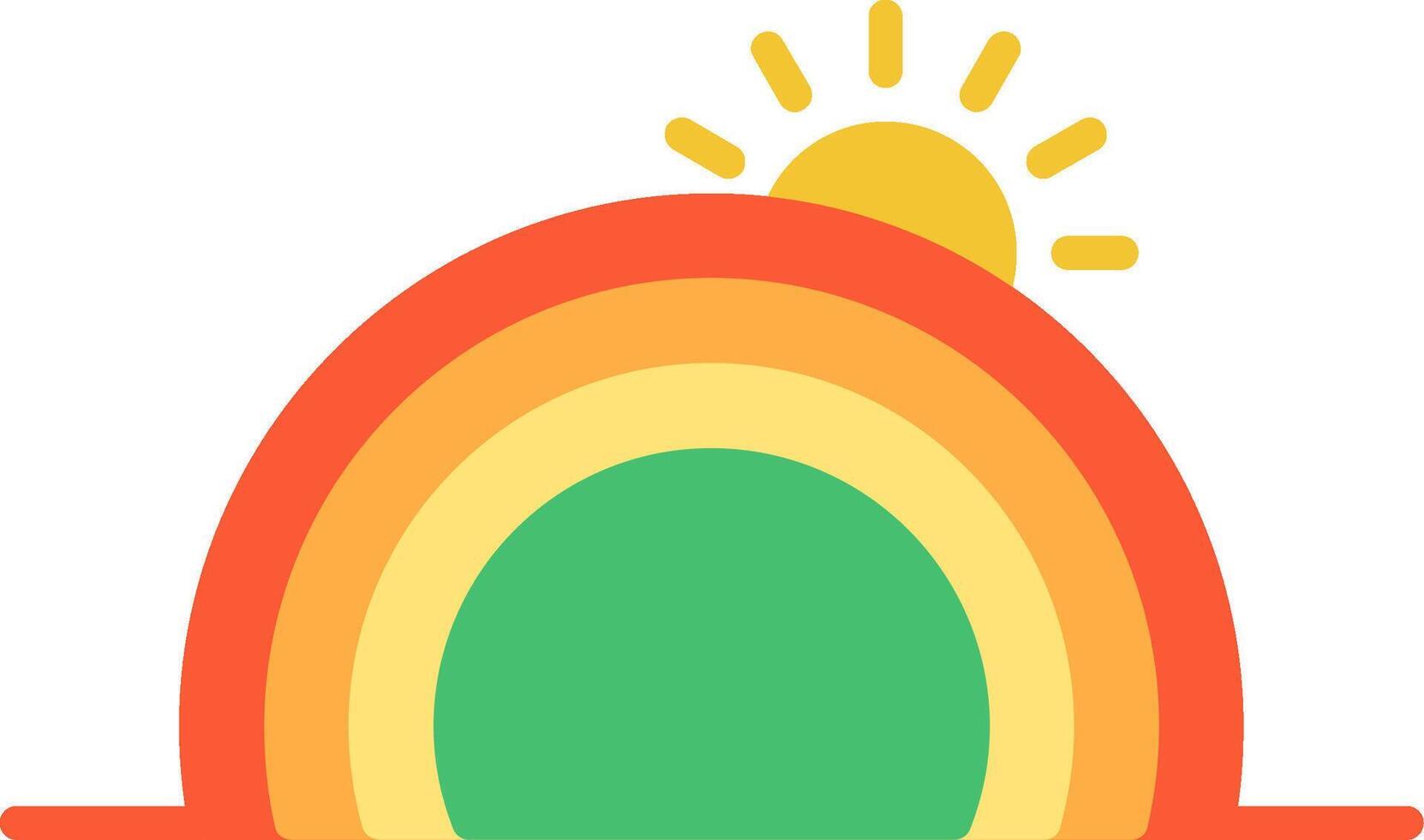 arcoiris icono plano vector