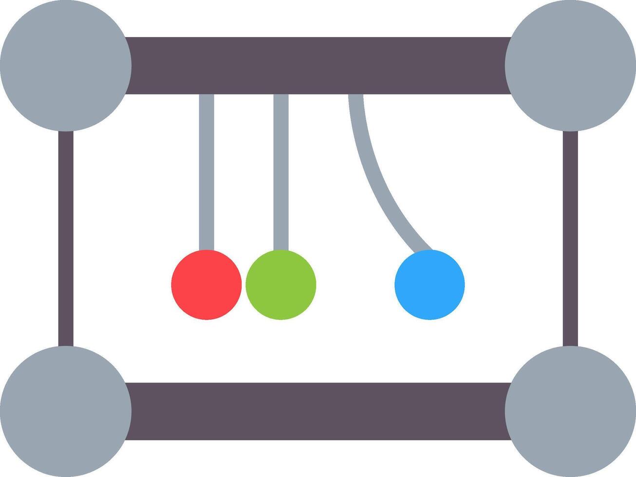 Newtons Cradle Flat Icon vector