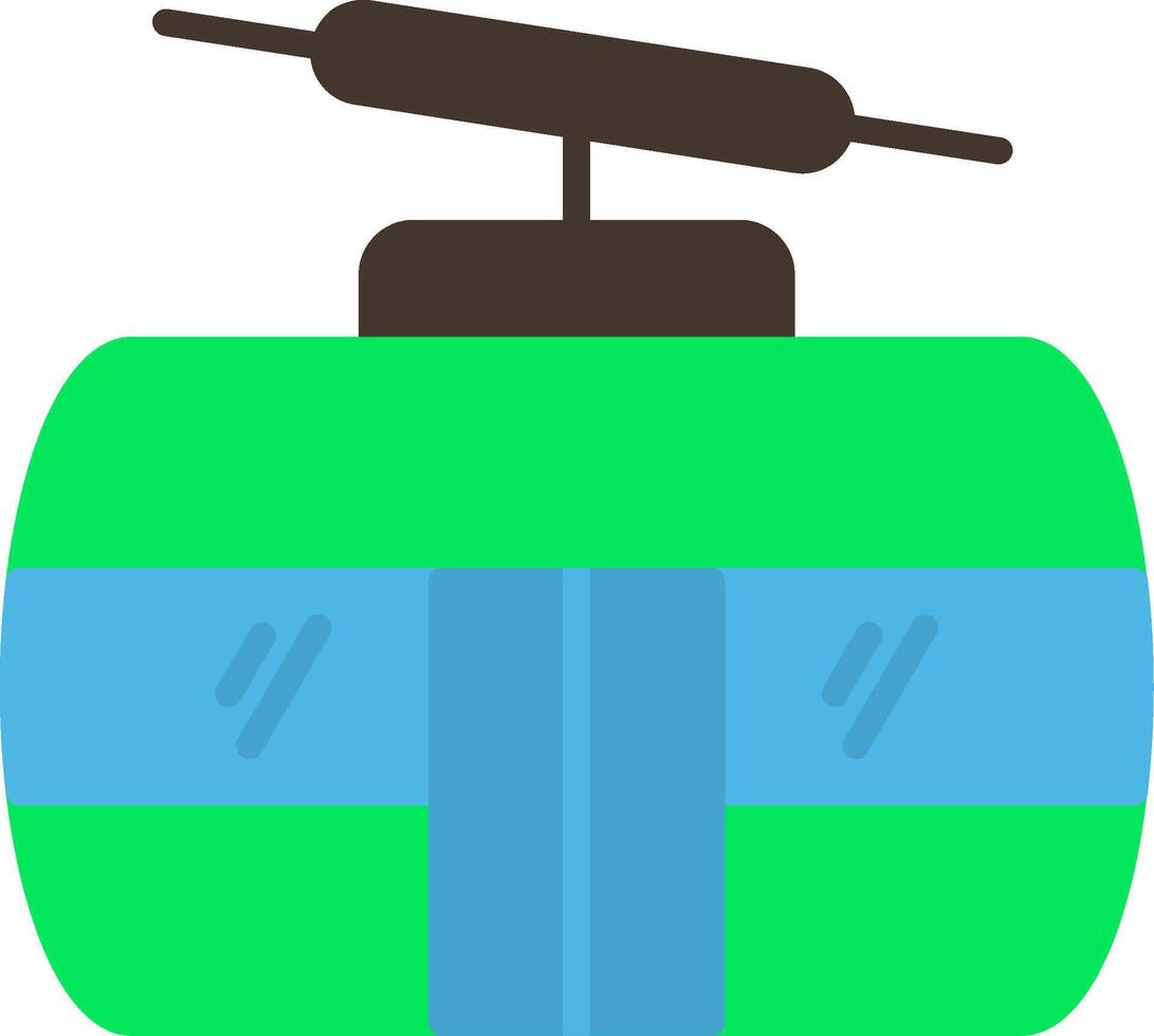 Cableway Flat Icon vector