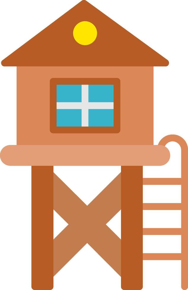 Lifeguard Tower Flat Icon vector