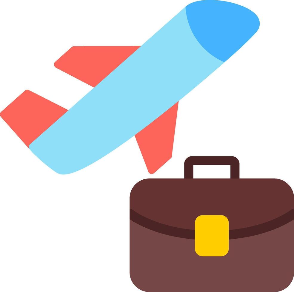 Business Trip Flat Icon vector