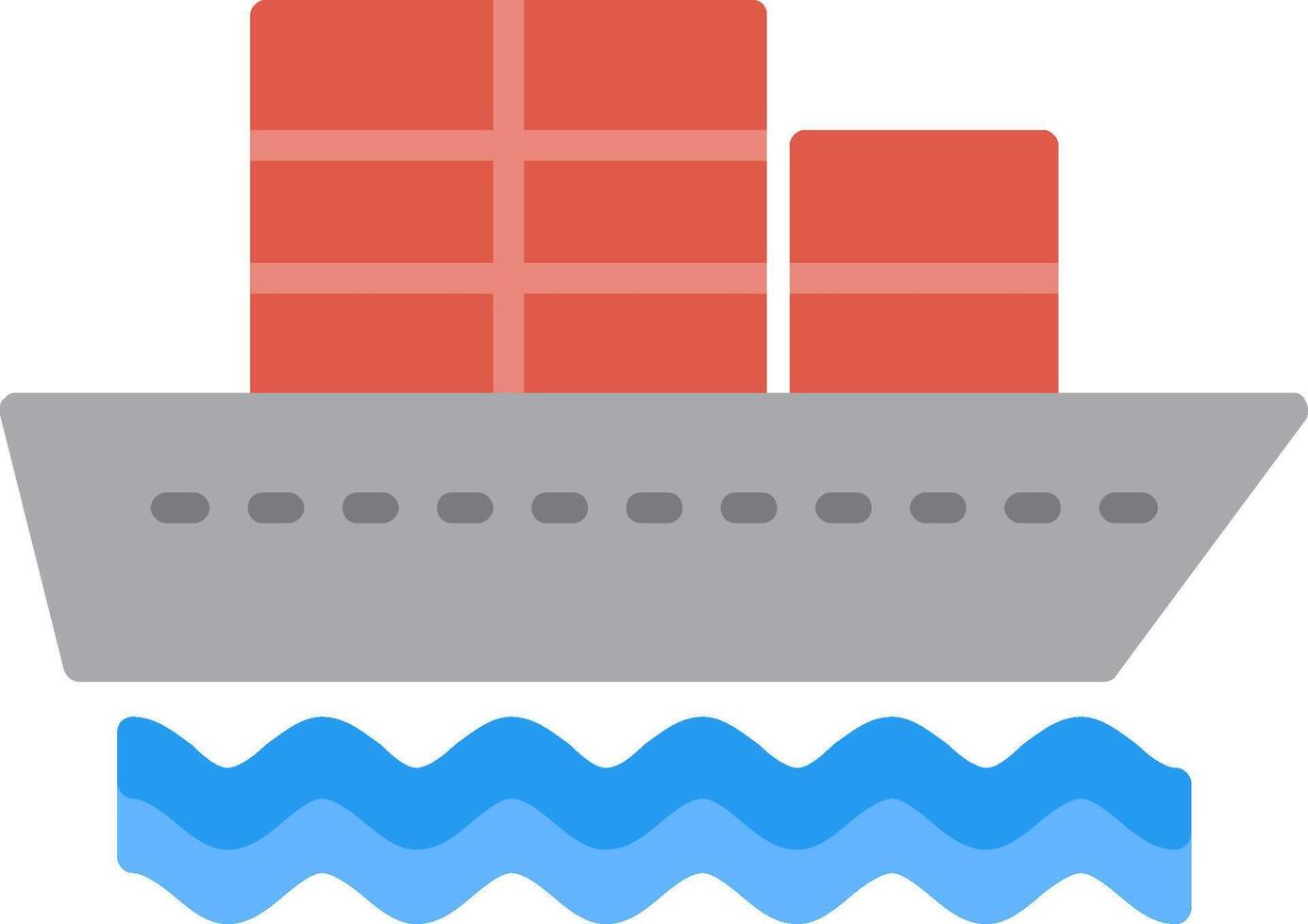 Container Ship Flat Icon vector