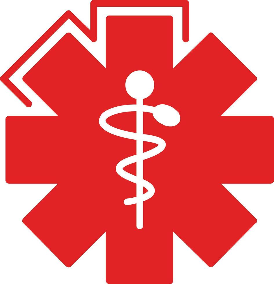 caduceo plano icono vector