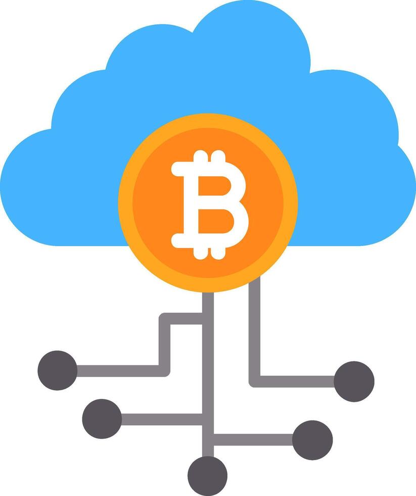 icono plano de tecnología de nube vector