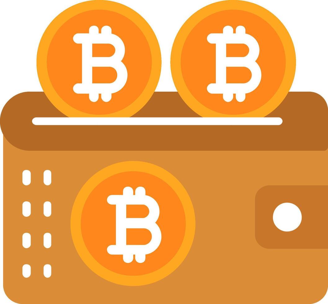 Bitcoin Wallet Flat Icon vector