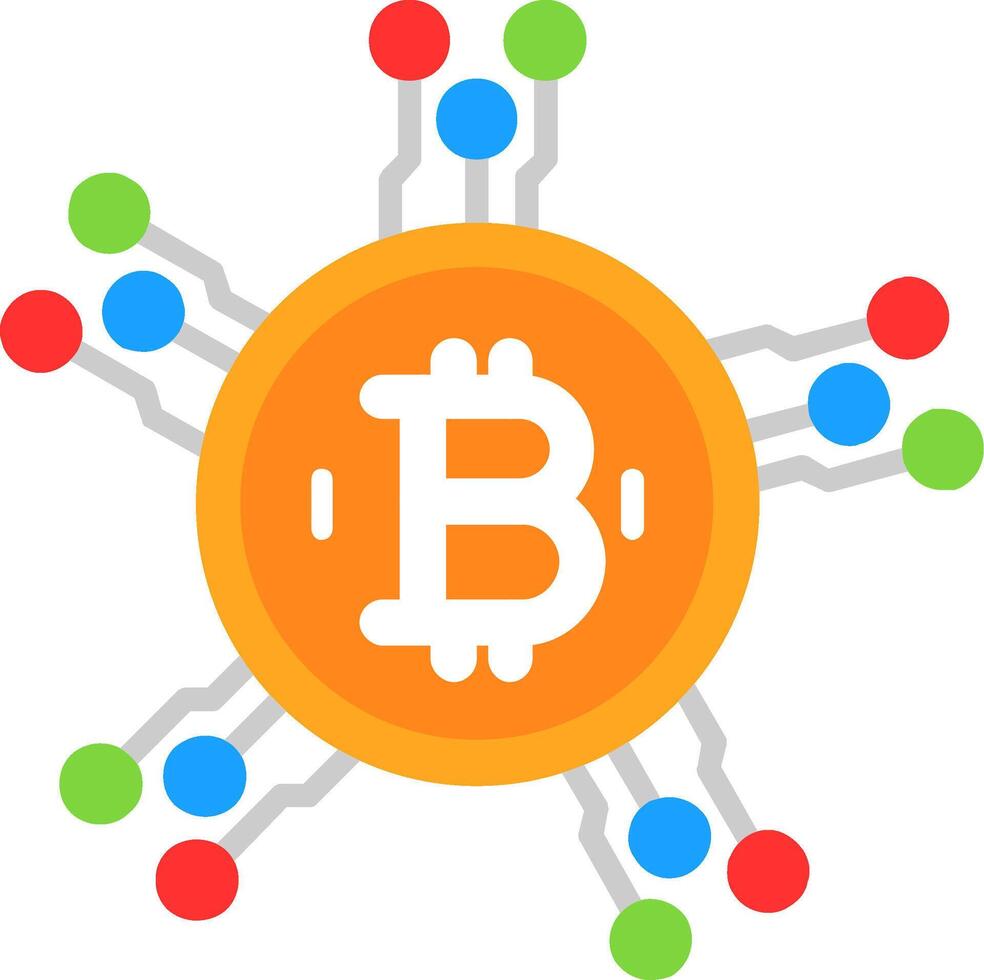 Bitcoin Network Flat Icon vector