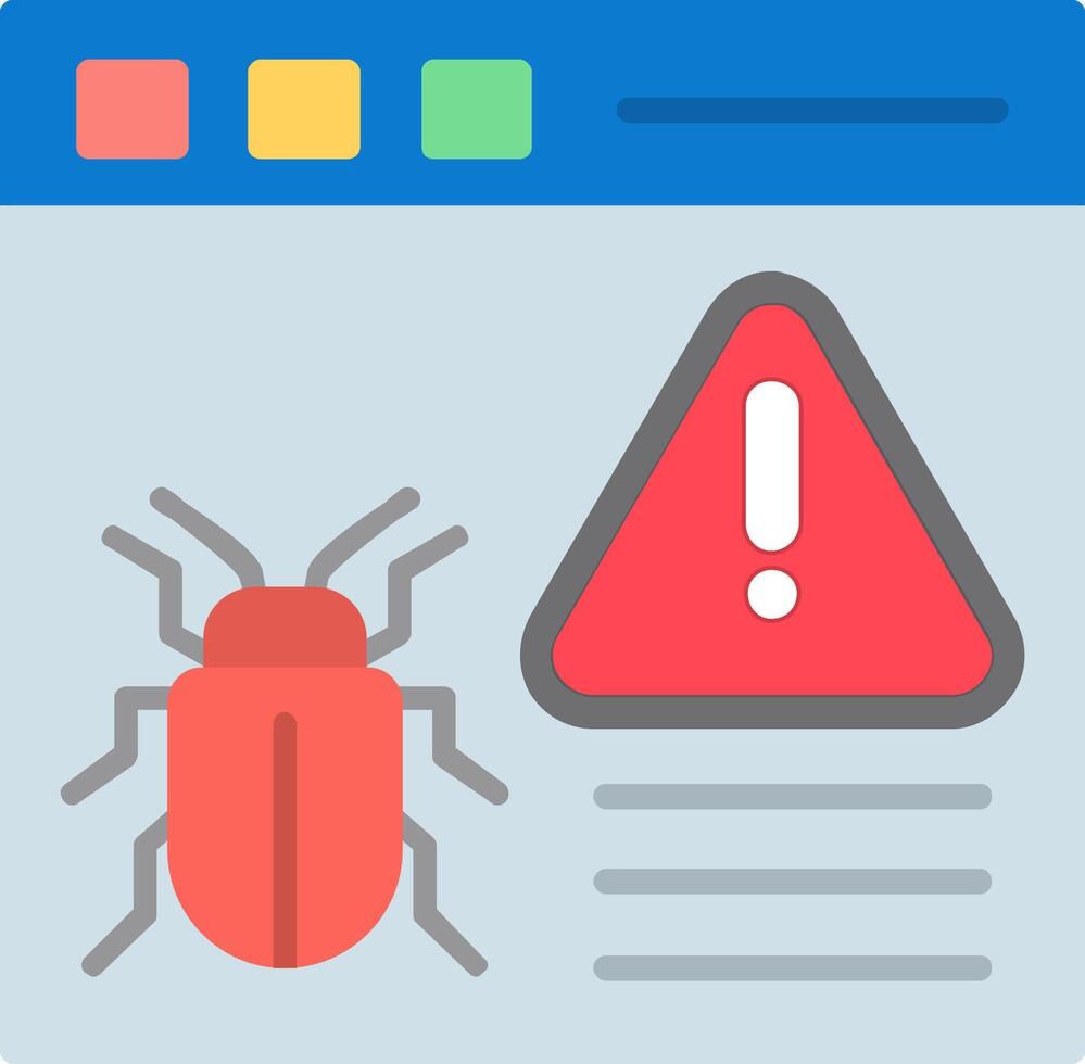Virus Warning Flat Icon vector