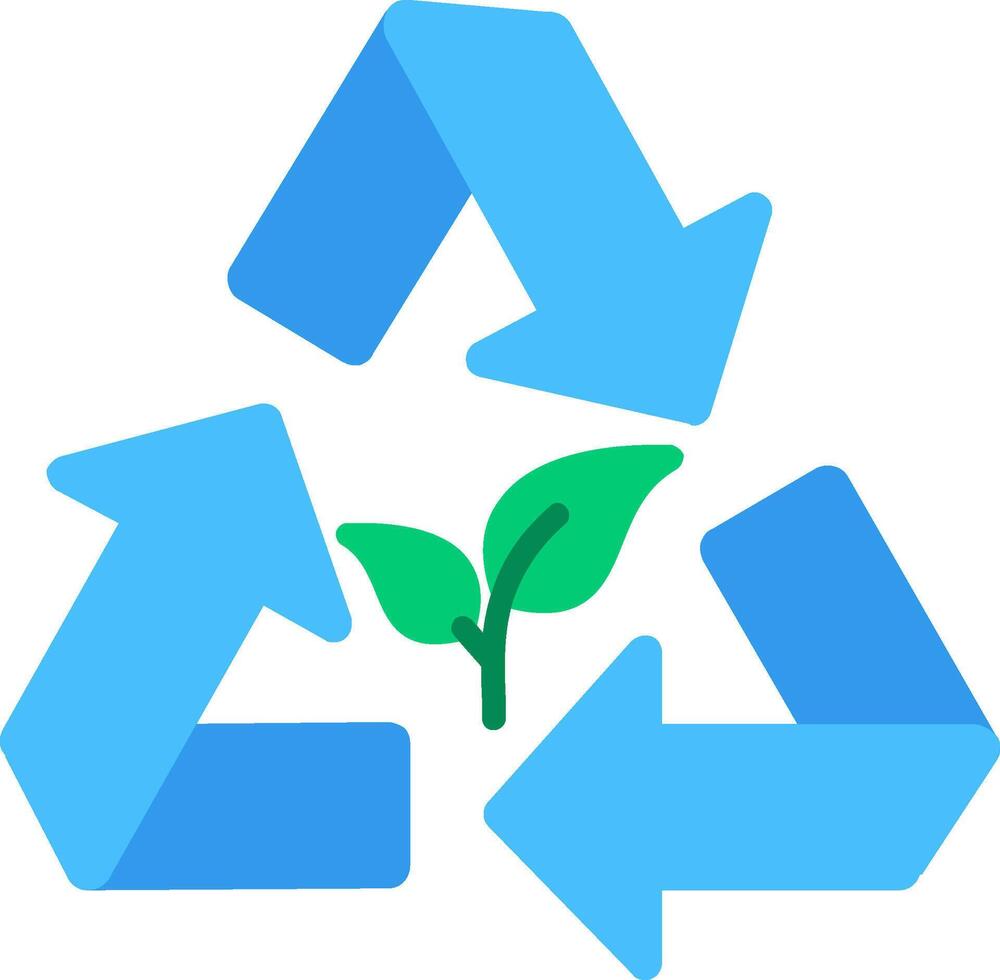 icono plano de reciclaje vector