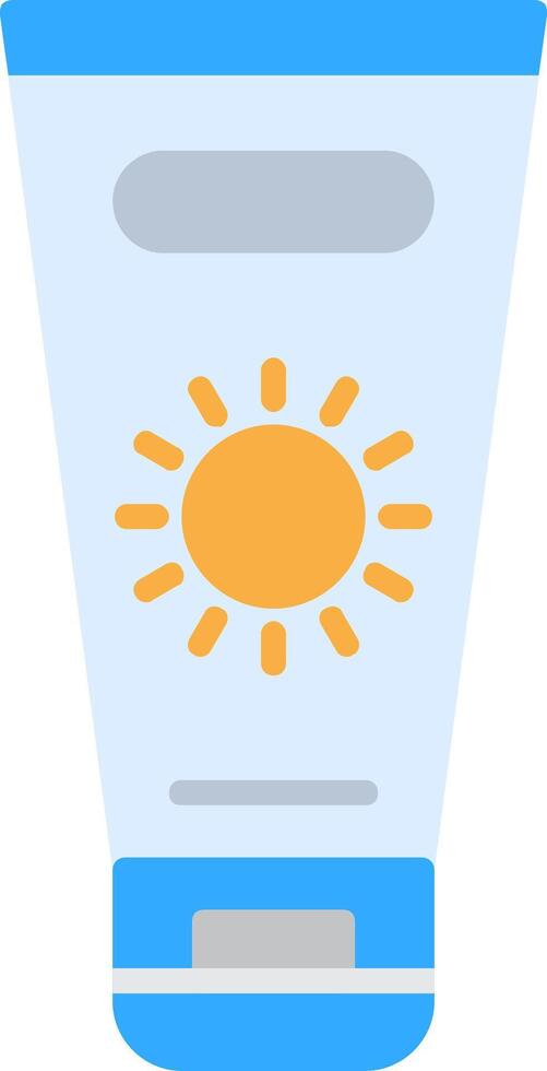 icono plano de crema solar vector