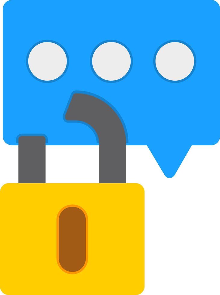Secure Chat Flat Icon vector