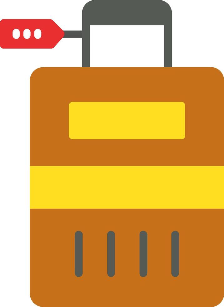 Wheeled Luggage Flat Icon vector