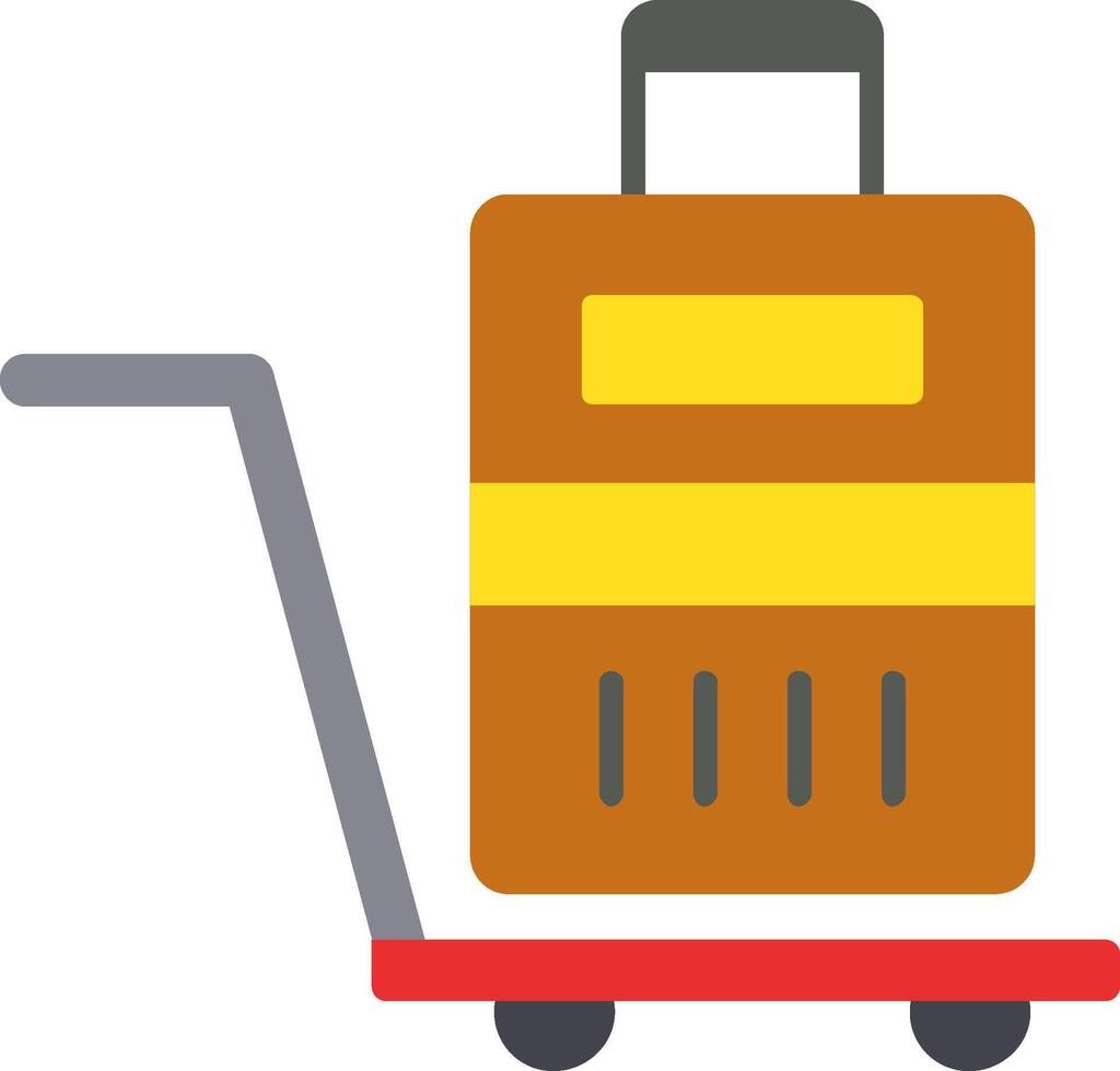 Luggage Trolley Flat Icon vector