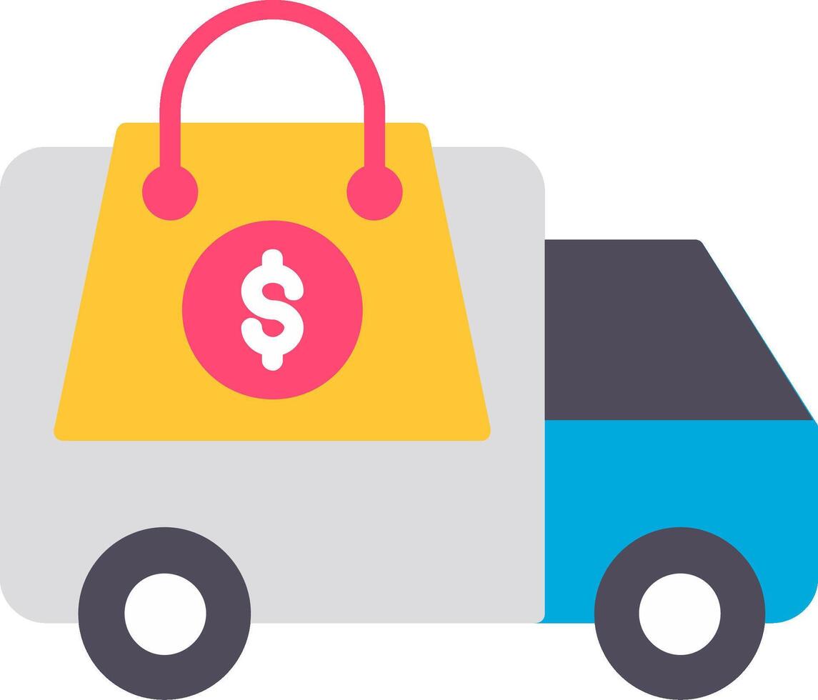 Shopping Delivery Flat Icon vector