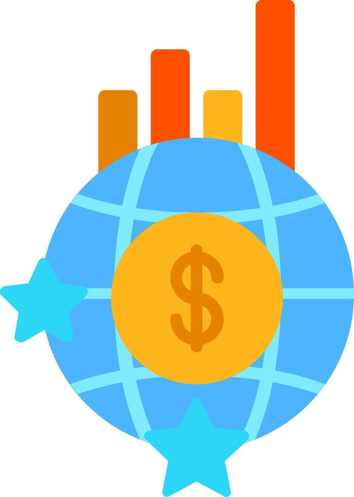 global ciencias económicas plano icono vector