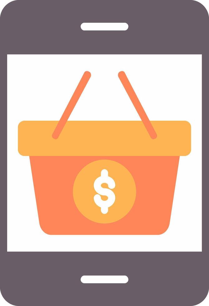Mobile Shopping Flat Icon vector