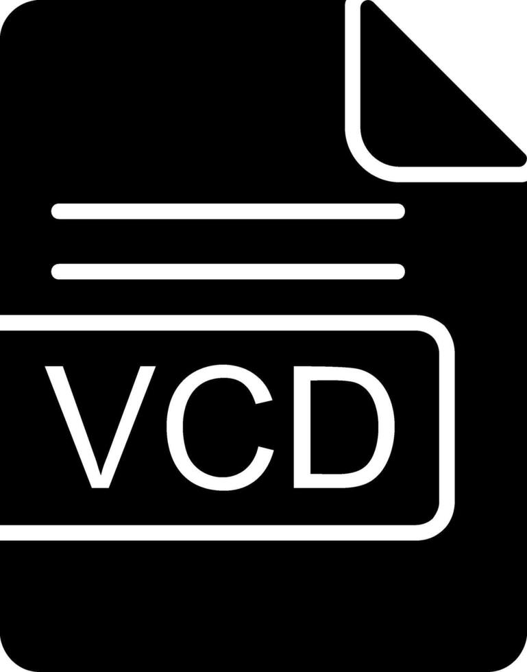 vcd archivo formato glifo icono vector