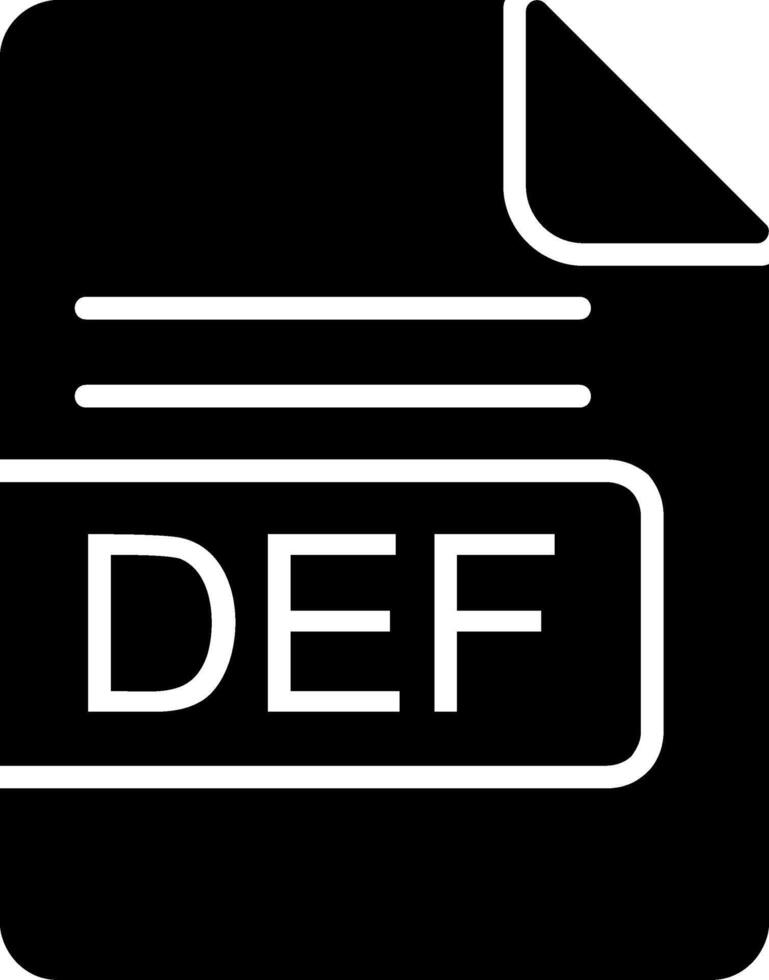 DEF File Format Glyph Icon vector