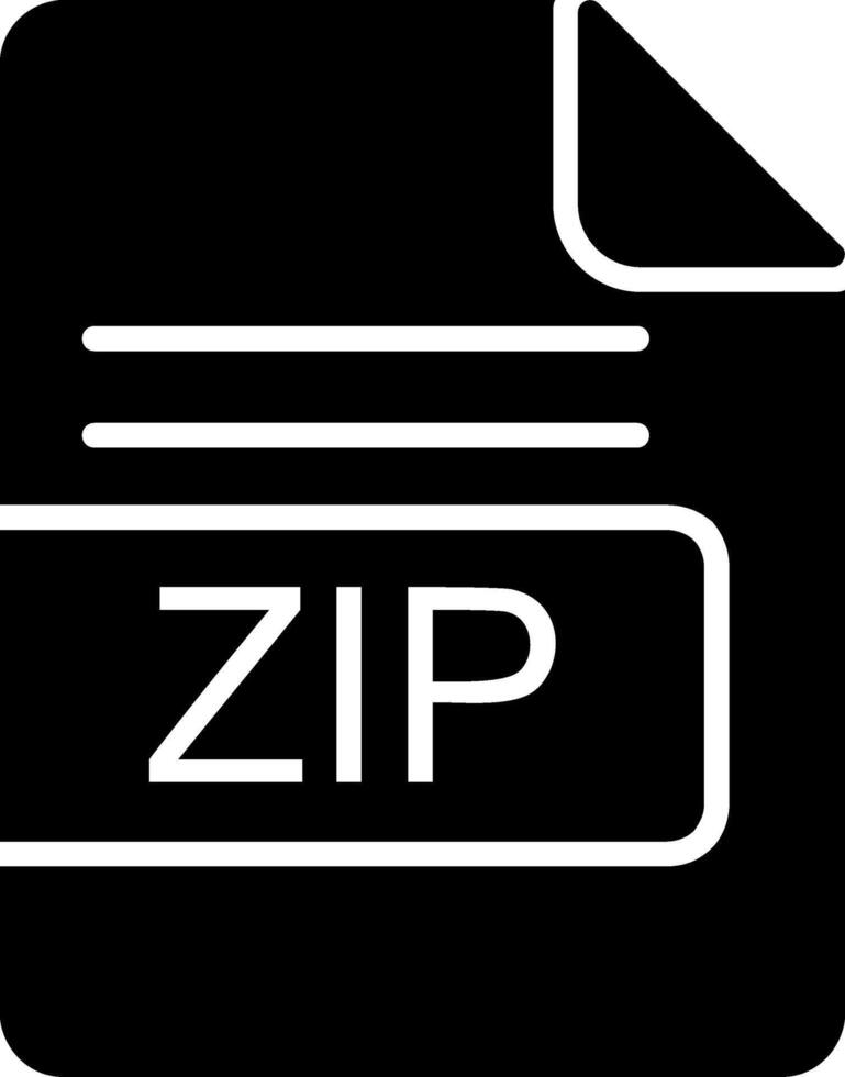 ZIP File Format Glyph Icon vector