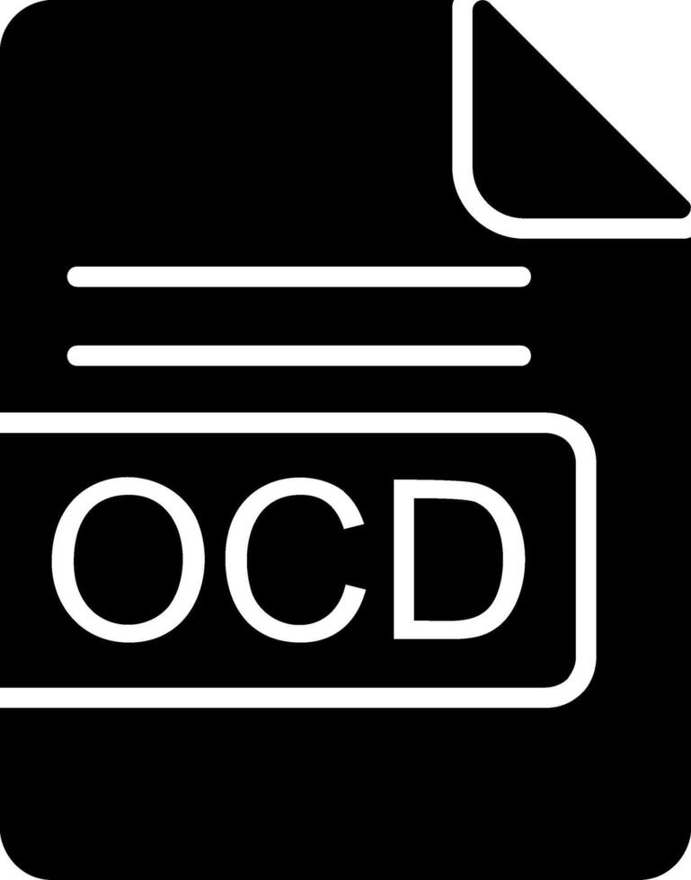 ocd archivo formato glifo icono vector