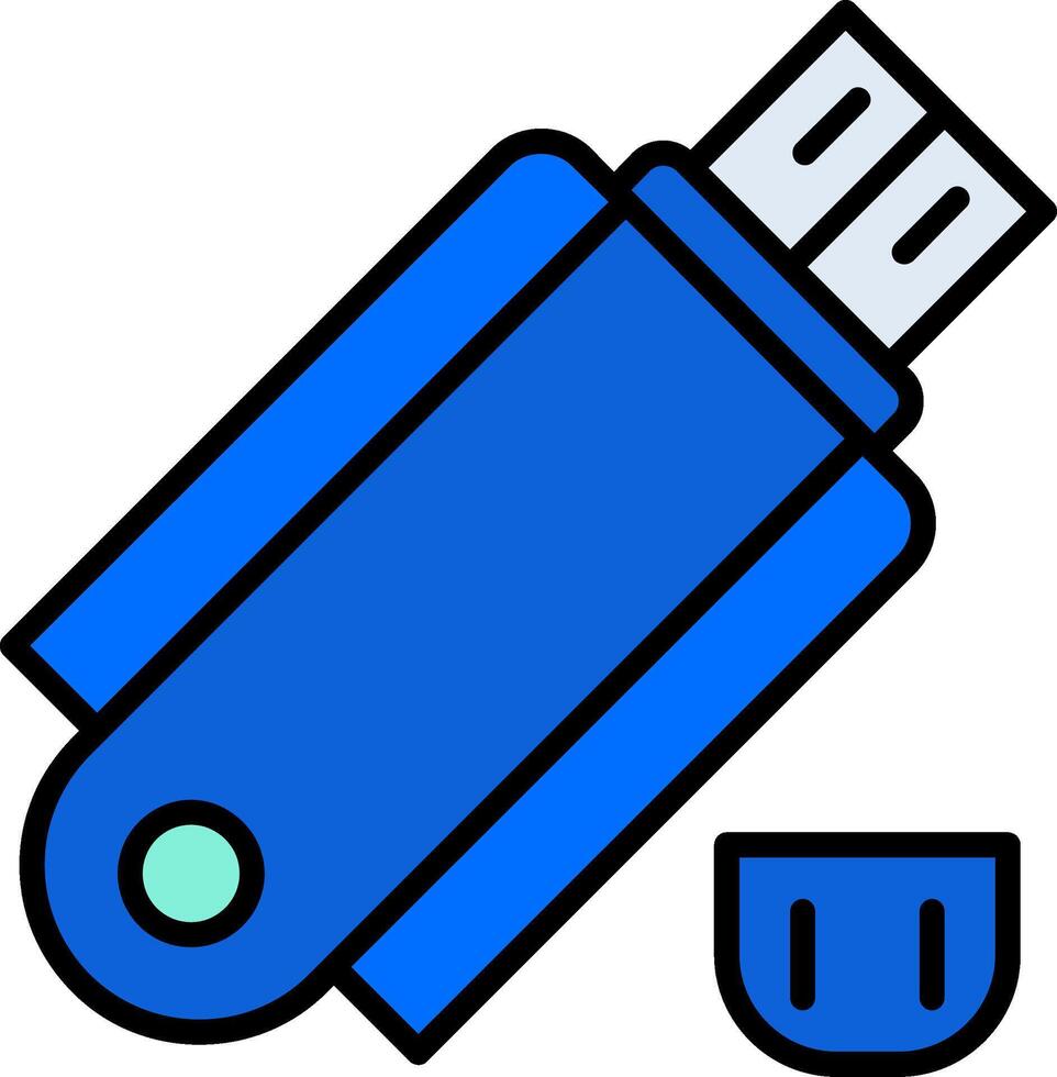 Pendrive Line Filled Icon vector