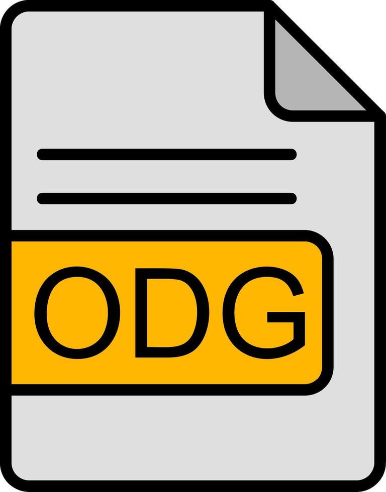 odg archivo formato línea lleno icono vector